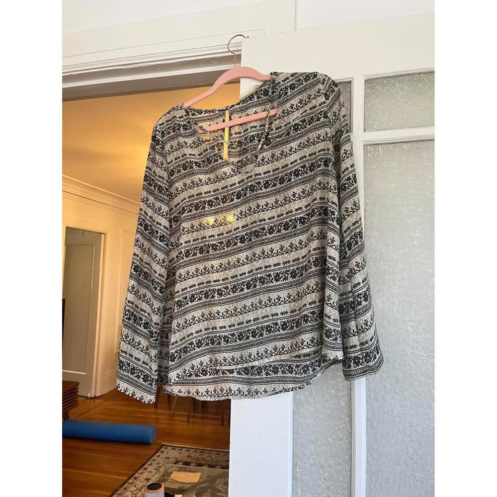 Lush Bohemian Print Long Sleeve Blouse